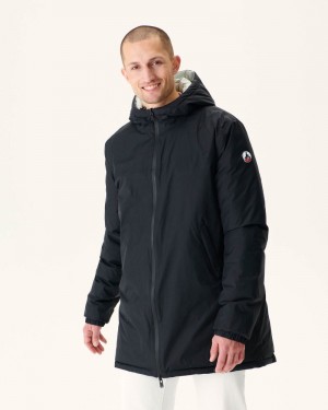 JOTT Amsterdam Long Reversible Hooded Muške Donje Jakne Crne Svijetlo Sive | RGH-9256