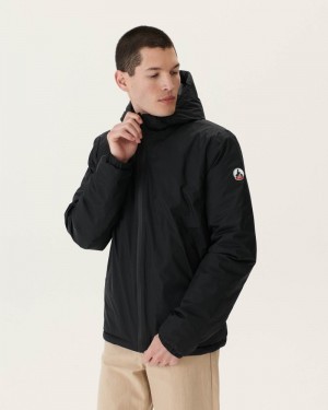 JOTT Bergen Reversible Hooded Muške Pufer Jakne Crne | TNF-6506