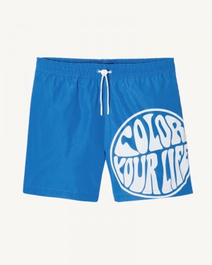 JOTT Biarritz Muške Swim Shorts Plave Bijele | CMY-9107