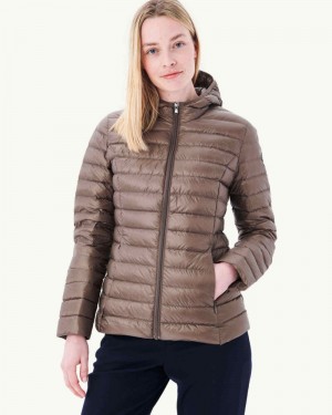 JOTT Cloe Lightweight Hooded Ženske Donje Jakne Sive Smeđe | BZQ-3392