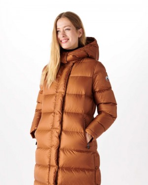 JOTT Karachi Great Cold Long Hooded Ženske Donje Jakne Smeđe | YMB-6855