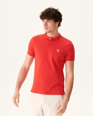 JOTT Marbella Organic Cotton Muške Polo Majice Crvene | EUU-4257