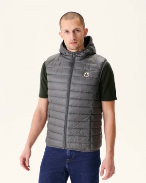 JOTT Pat Hooded Sleeveless Muške Donje Jakne Tamno Sive | PBM-3285