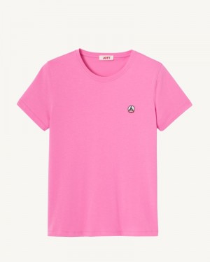 JOTT Rosas Round Neck Ženske Majice Roze | TLJ-2294