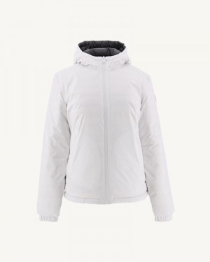 JOTT Vienna Reversible Hooded Ženske Donje Jakne Bijele Tamno Sive | UWN-0129