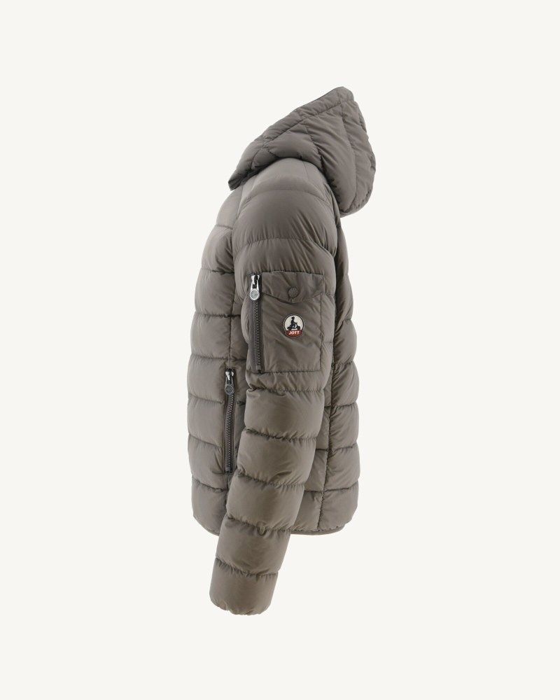 JOTT Adrien Grand Cold Hooded Muške Pufer Jakne Sive Smeđe | QEJ-7970