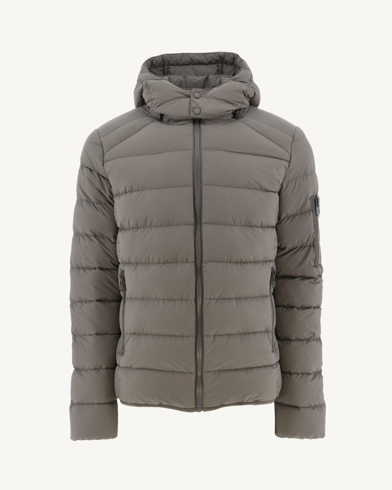 JOTT Adrien Grand Cold Hooded Muške Pufer Jakne Sive Smeđe | QEJ-7970