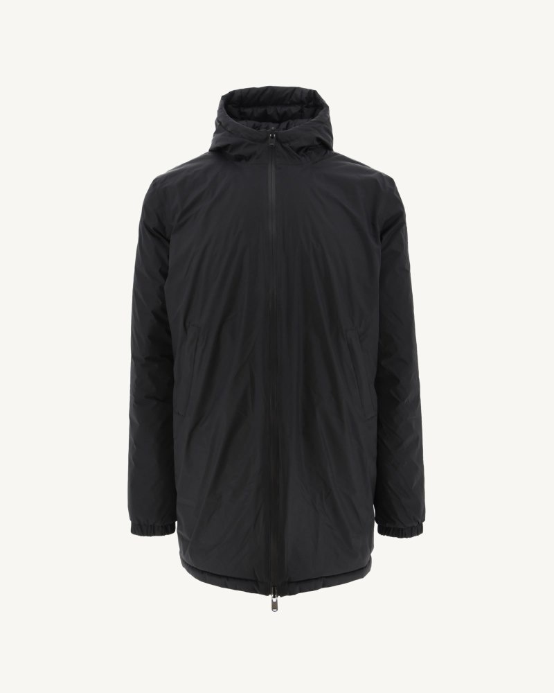 JOTT Amsterdam Long Reversible Hooded Muške Pufer Jakne Crne | JZU-5158