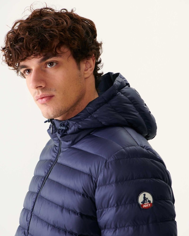 JOTT Amsterdam Long Reversible Hooded Muške Pufer Jakne Tamnoplave | NWQ-5018