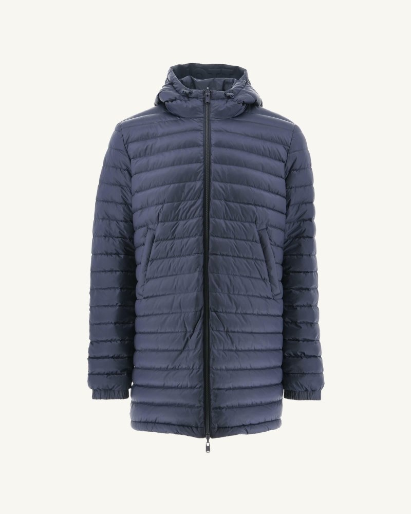 JOTT Amsterdam Long Reversible Hooded Muške Pufer Jakne Tamnoplave | NWQ-5018