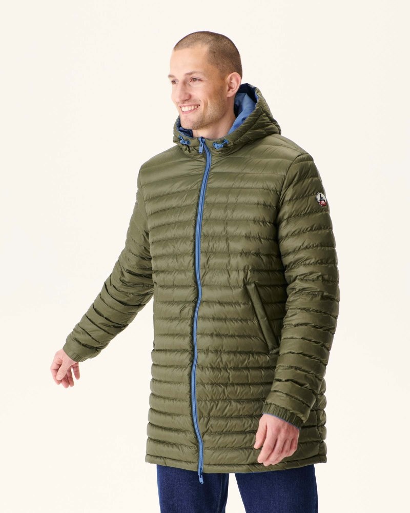 JOTT Amsterdam Long Reversible Hooded Muške Pufer Jakne Plave Maslinasto Zelene | TXD-6423