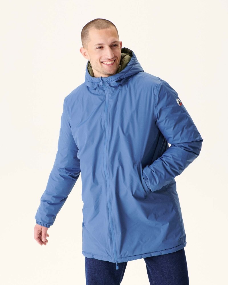 JOTT Amsterdam Long Reversible Hooded Muške Pufer Jakne Plave Maslinasto Zelene | TXD-6423