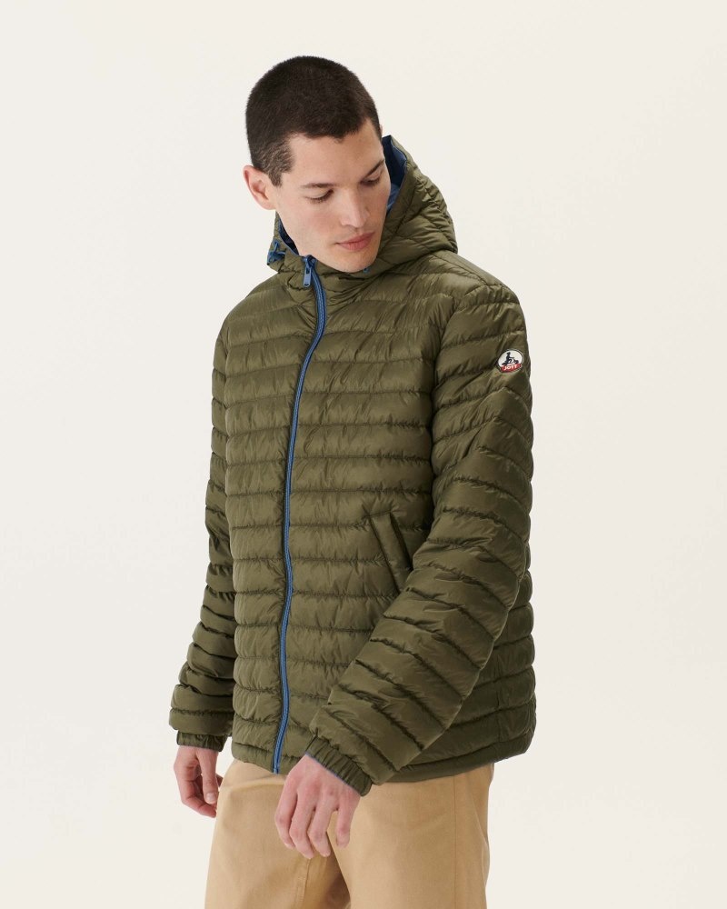 JOTT Bergen Reversible Hooded Muške Pufer Jakne Plave Maslinasto Zelene | UFK-7214