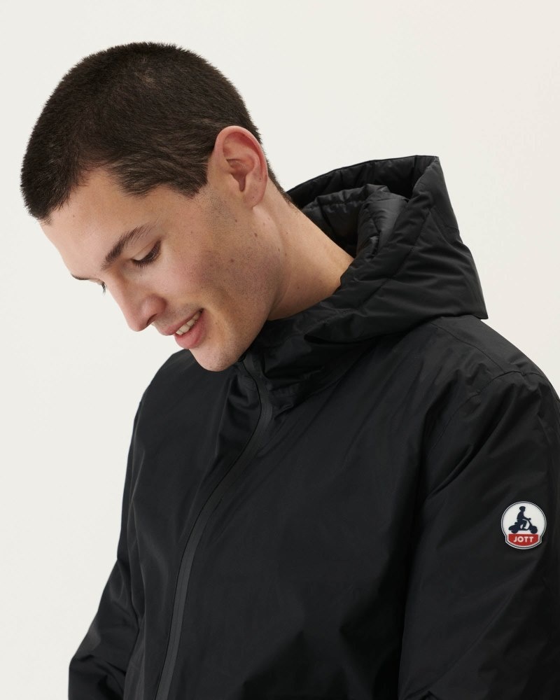 JOTT Bergen Reversible Hooded Muške Pufer Jakne Crne | TNF-6506