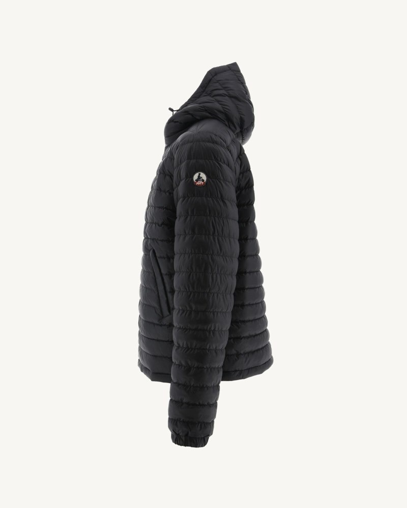 JOTT Bergen Reversible Hooded Muške Pufer Jakne Crne | TNF-6506