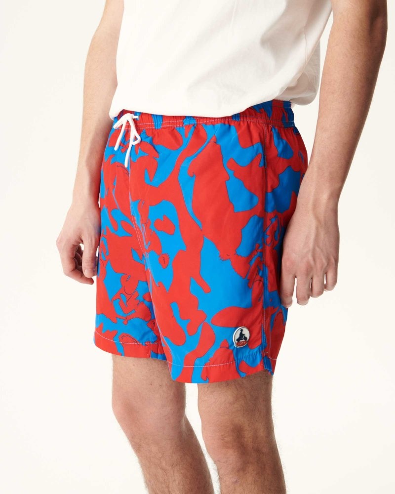 JOTT Biarritz Muške Swim Shorts Maskirne Plave Crvene | BEV-0018