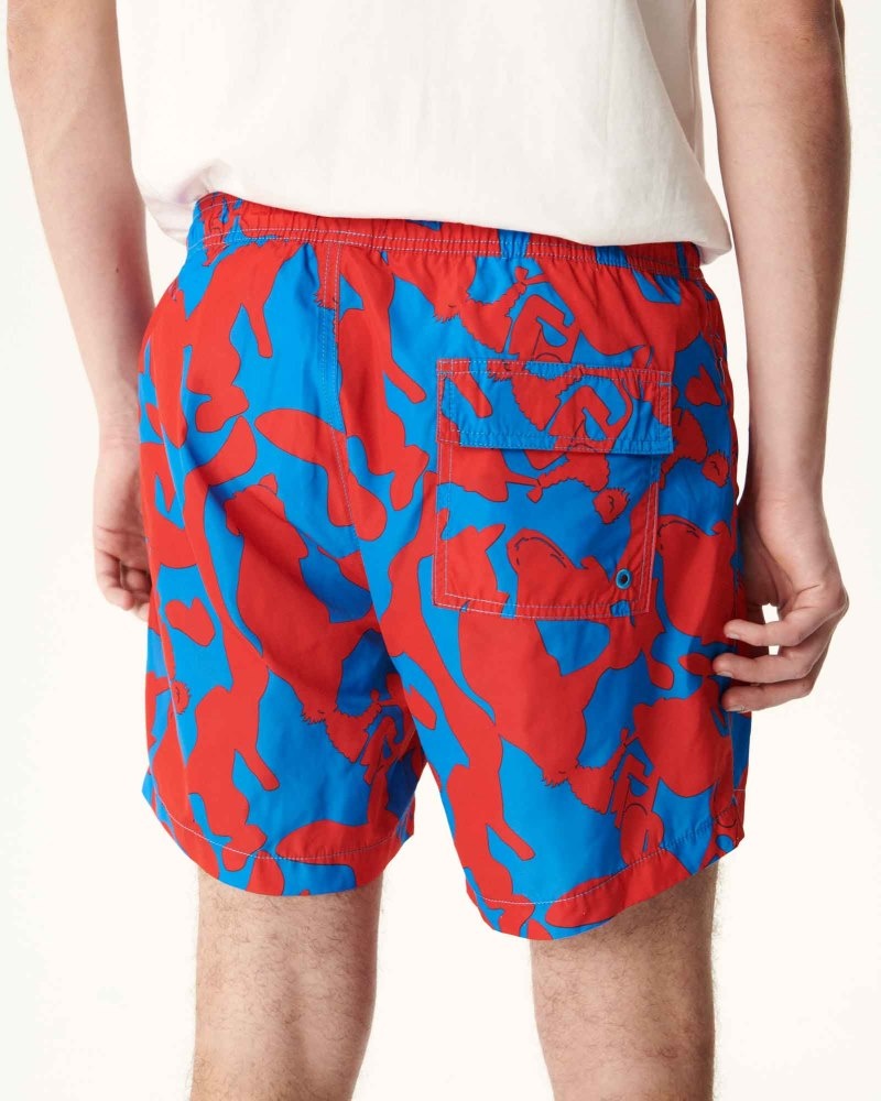 JOTT Biarritz Muške Swim Shorts Maskirne Plave Crvene | BEV-0018