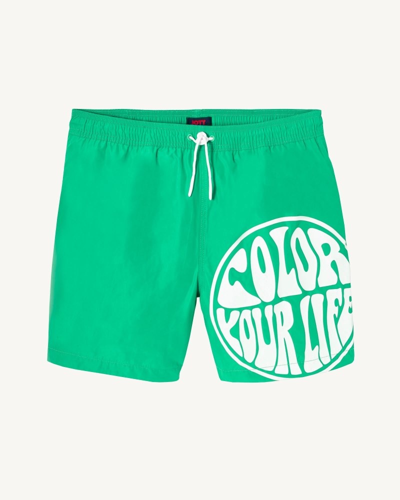 JOTT Biarritz Muške Swim Shorts Zelene Bijele | INV-6438