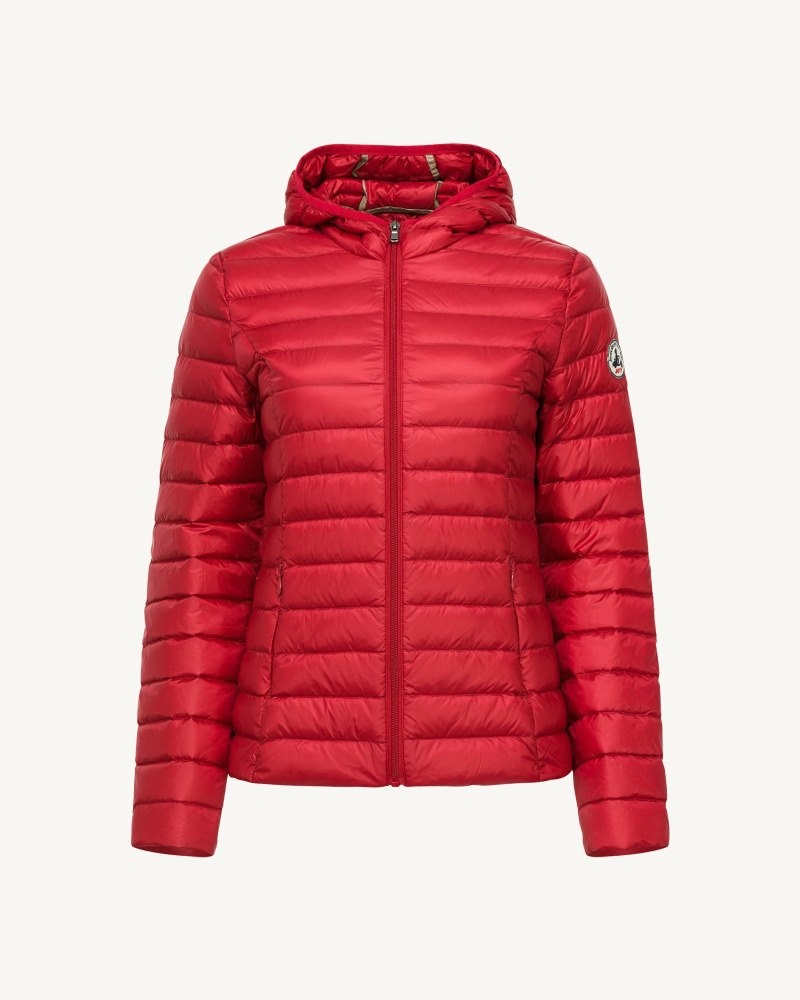 JOTT Cloe Light Hooded Ženske Pufer Jakne Crvene | HYM-0977