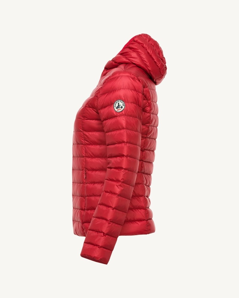 JOTT Cloe Light Hooded Ženske Pufer Jakne Crvene | HYM-0977