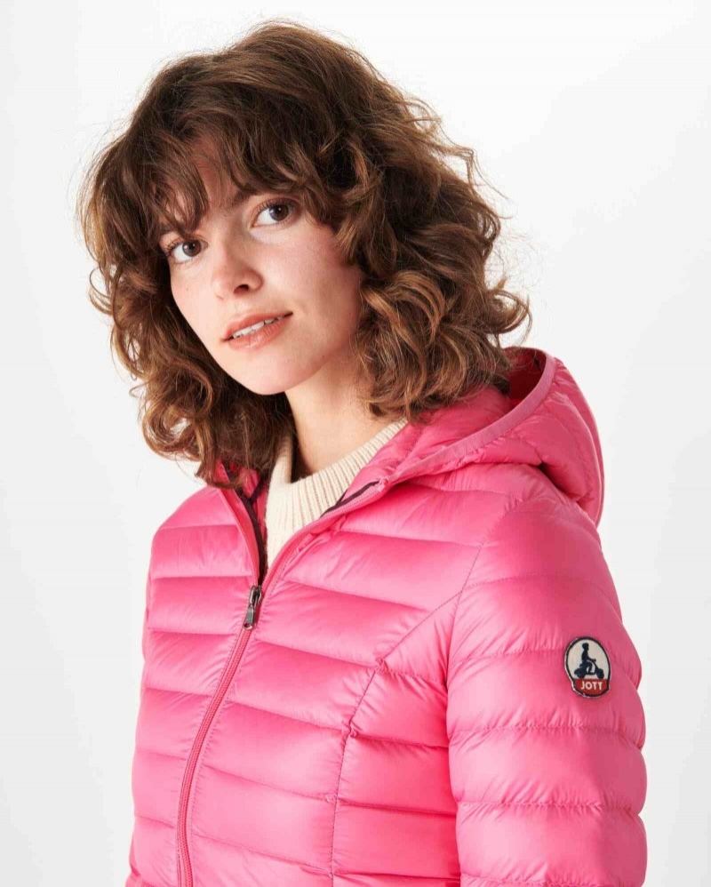 JOTT Cloe Lightweight Hooded Ženske Donje Jakne Roze | HVA-5548