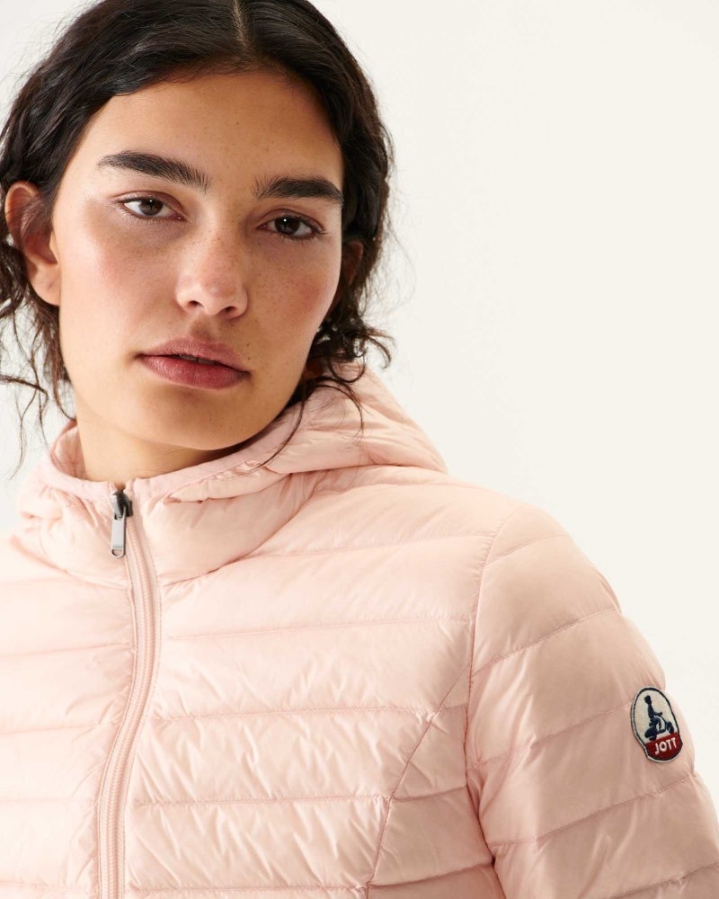 JOTT Cloe Lightweight Hooded Ženske Donje Jakne Svijetlo Roze | QJW-2201