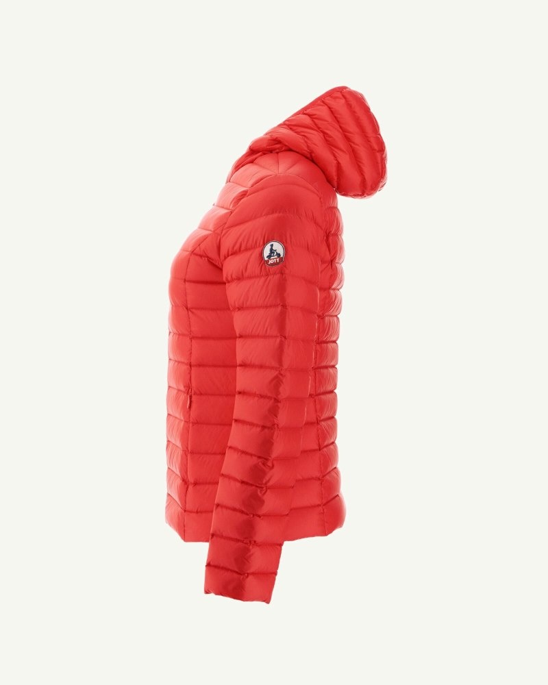 JOTT Cloe Lightweight Hooded Ženske Donje Jakne Crvene | RYB-7018