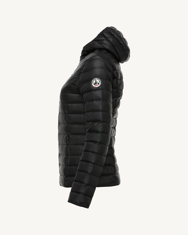 JOTT Cloe Lightweight Hooded Ženske Pufer Jakne Crne | QAB-7813