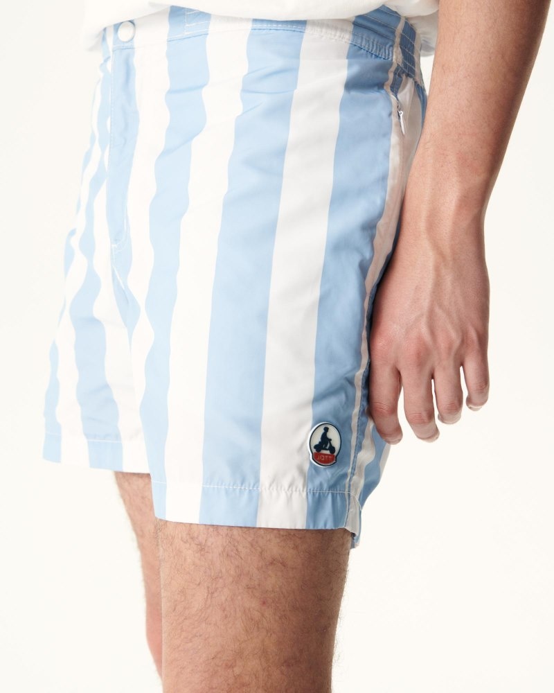 JOTT Deauville Stripe Muške Swim Shorts Crvene Bijele | NZD-1978