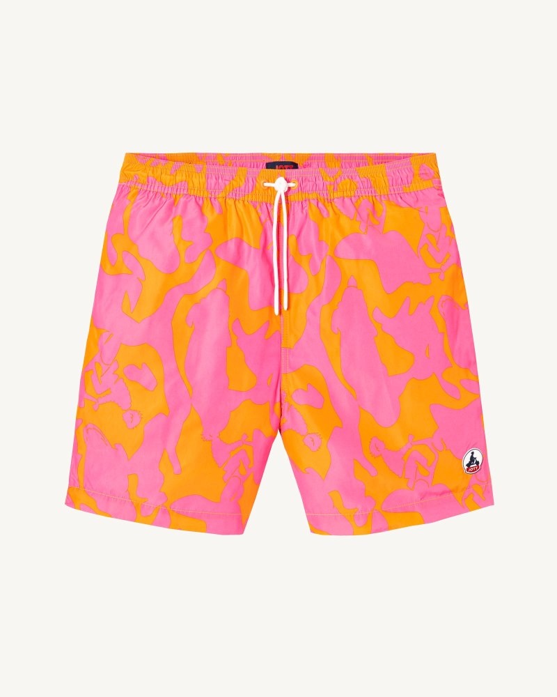 JOTT Intense Pink/Apricot Biarritz Camo Muške Swim Shorts Tamno Plave | AHV-7983