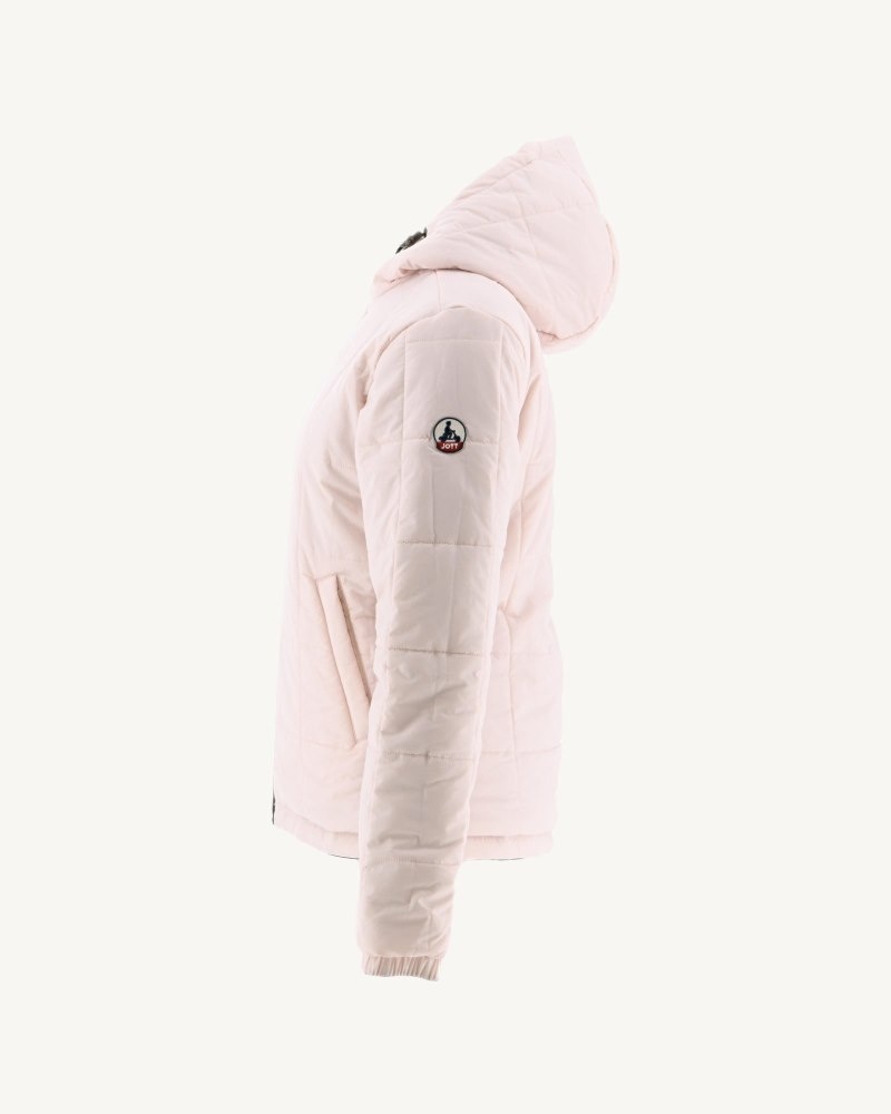 JOTT Kara Reversible Hooded Ultralight Ženske Donje Jakne Maslinasto Zelene Svijetlo Roze | ANN-6811