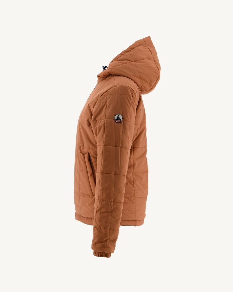 JOTT Kara Reversible Hooded Ultralight Ženske Donje Jakne Tamnoplave Smeđe | BIY-8540