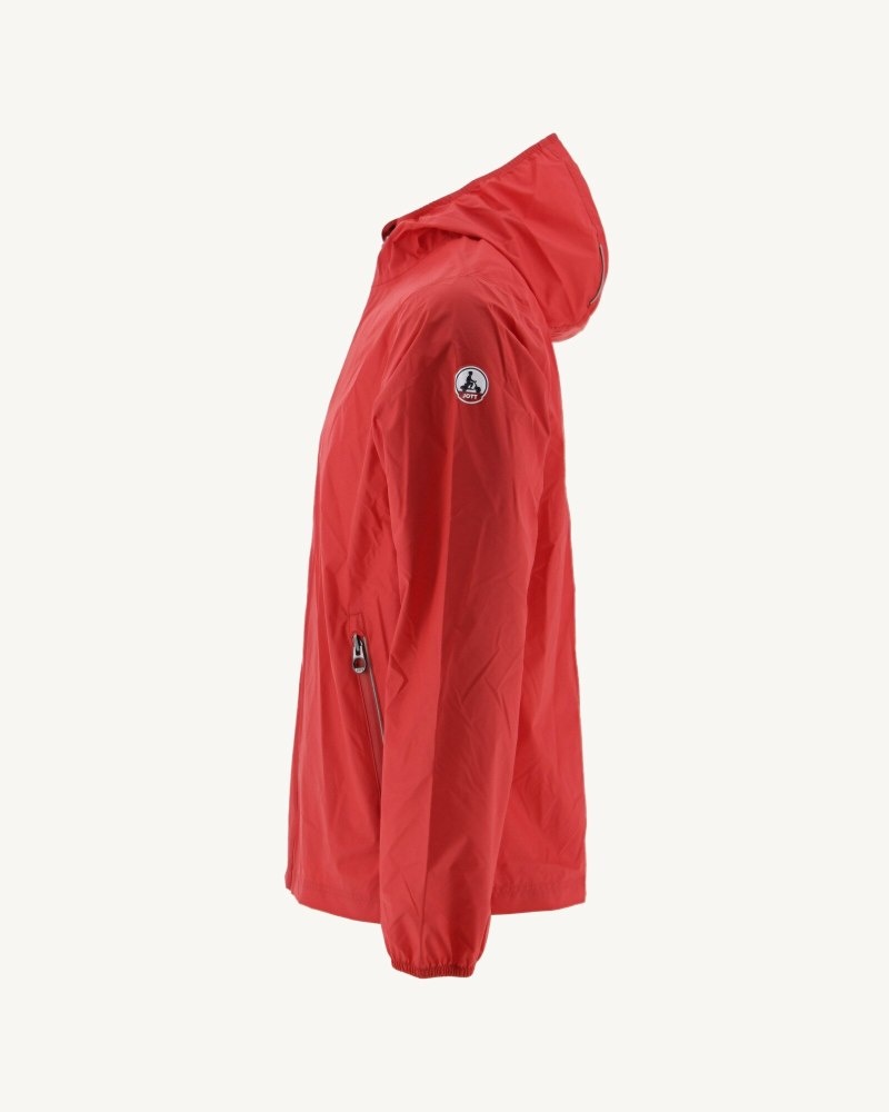 JOTT Manila Packable Hooded Muške Jakne Crvene | BVH-5038