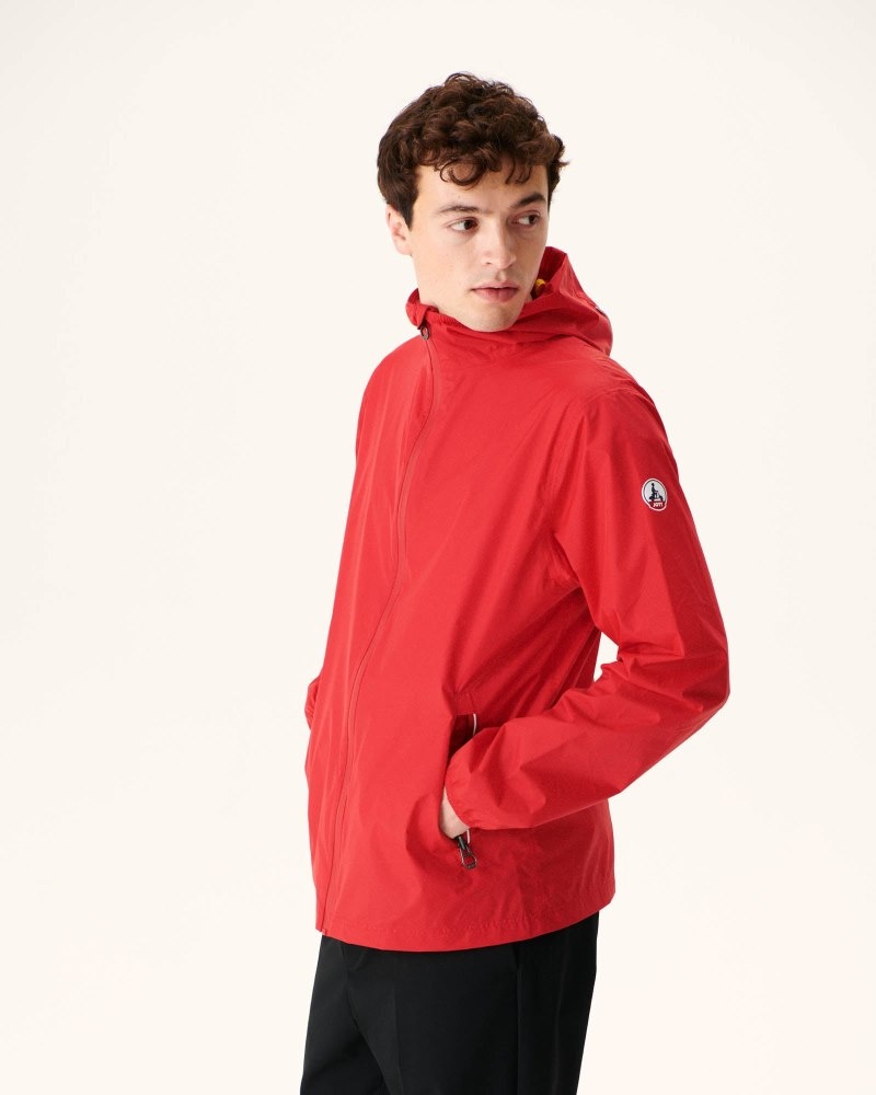 JOTT Manila Packable Hooded Muške Jakne Crvene | BVH-5038