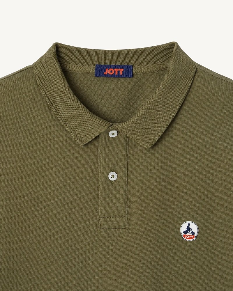 JOTT Marbella Organic Cotton Muške Polo Majice Maslinasto Zelene | KUU-1308