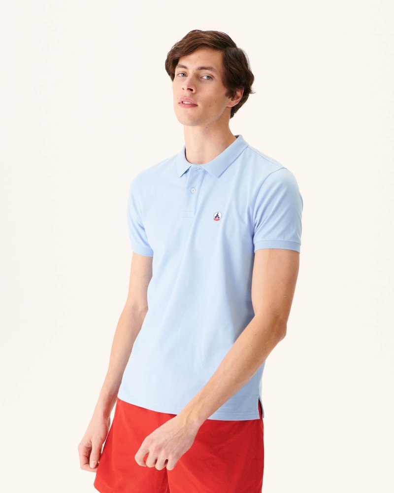 JOTT Marbella Organic Cotton Muške Polo Majice Svijetlo Plave | FVR-4354