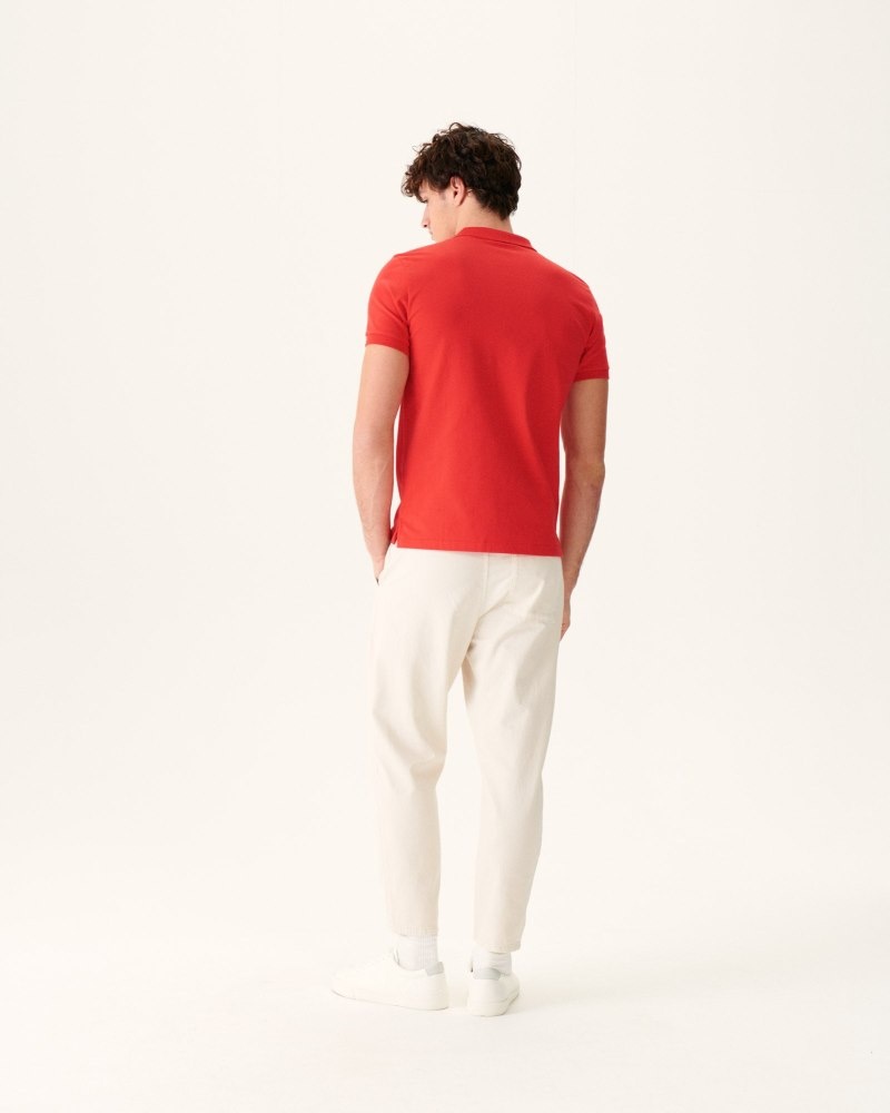 JOTT Marbella Organic Cotton Muške Polo Majice Crvene | EUU-4257