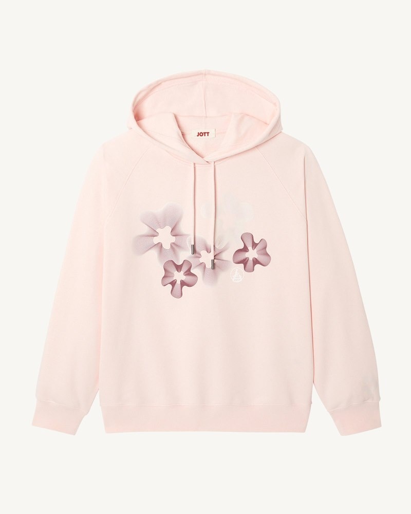 JOTT Medina Organic Cotton Floral Ženske Dukserice Svijetlo Roze | BFE-2988