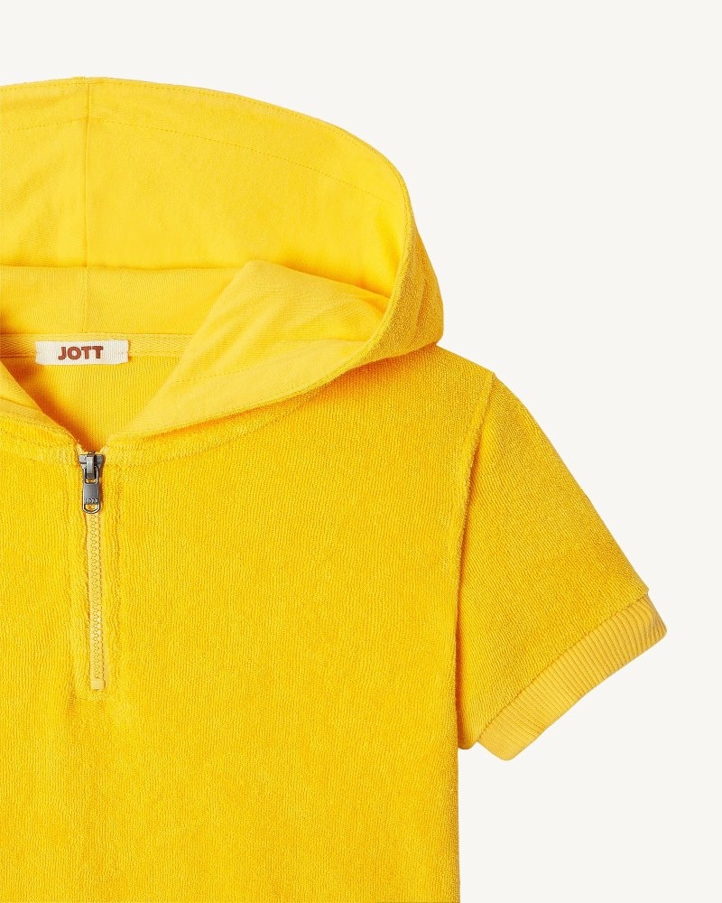 JOTT Mini Citron Hooded Cotton Terry Dječje Haljine Narančaste | CNH-4628