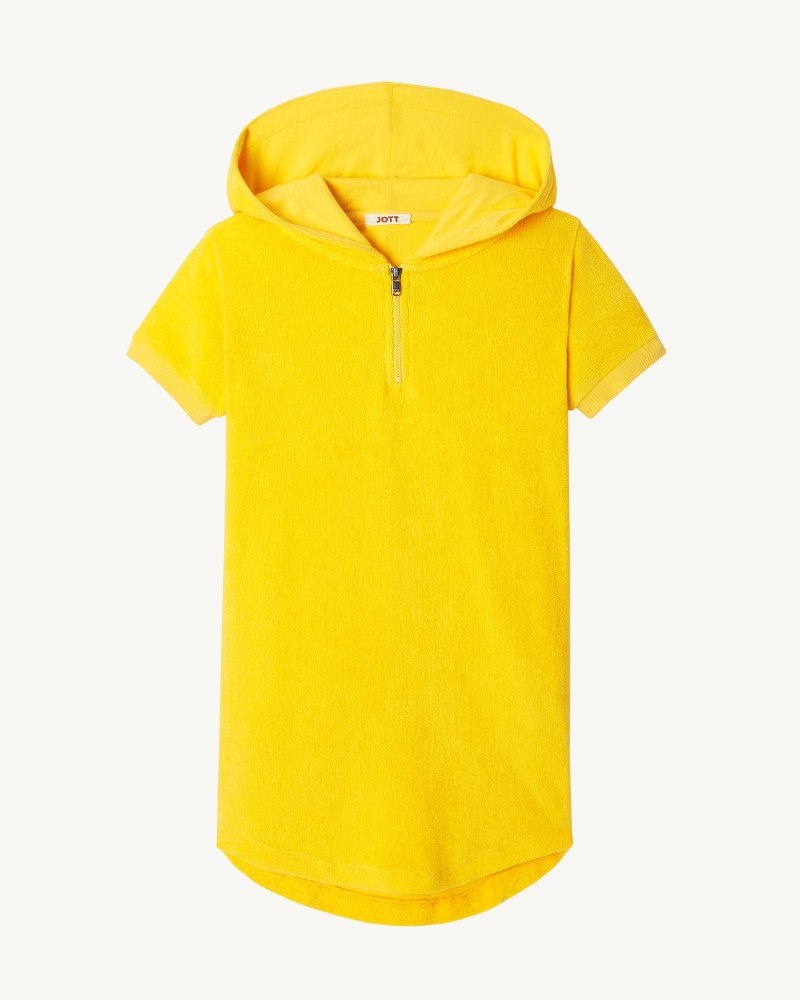 JOTT Mini Citron Hooded Cotton Terry Dječje Haljine Narančaste | CNH-4628