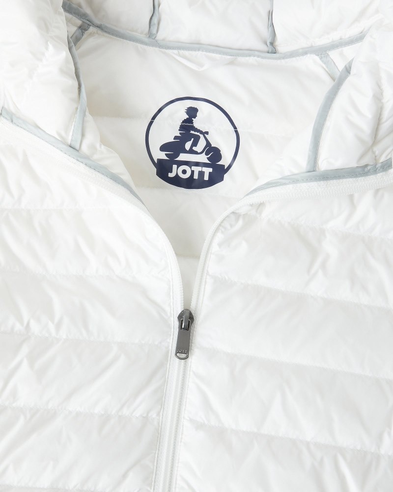 JOTT Nico Light Hooded Muške Pufer Jakne Bijele | JUI-9636