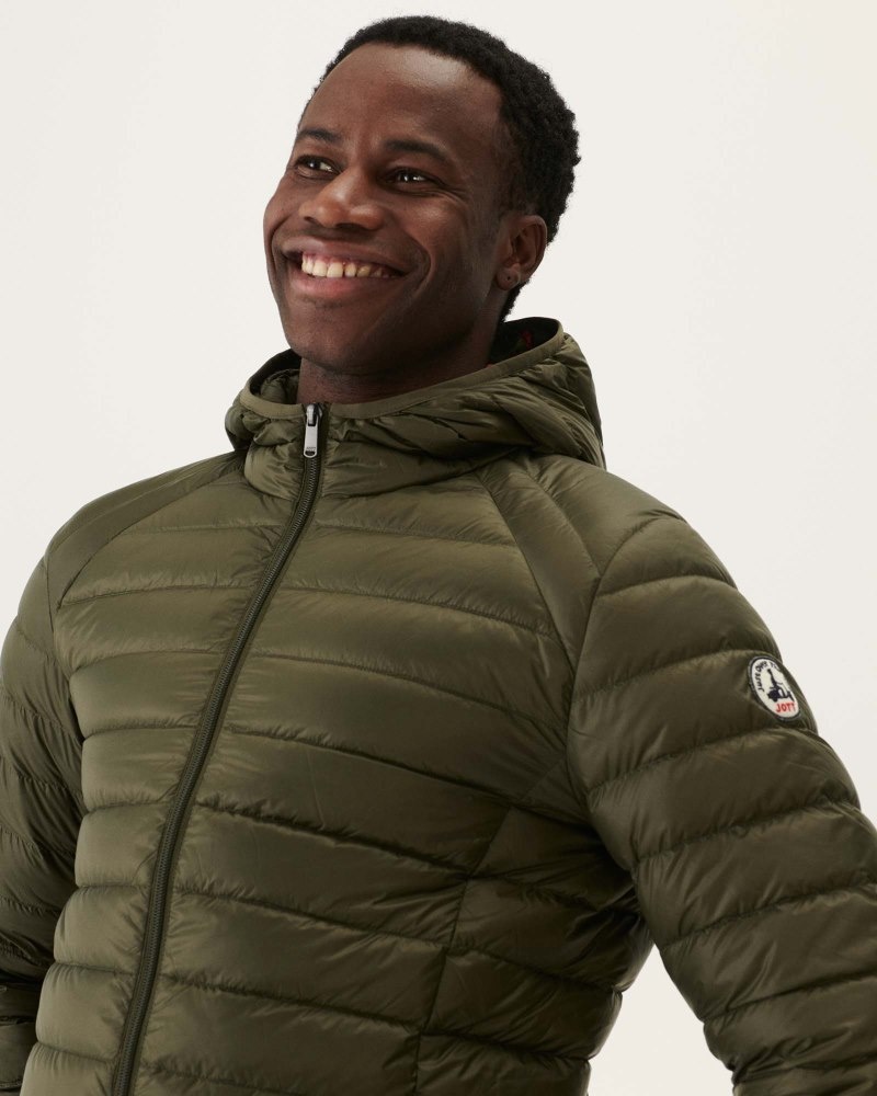 JOTT Nico Lightweight Hooded Muške Donje Jakne Maslinasto Zelene | OZX-9750