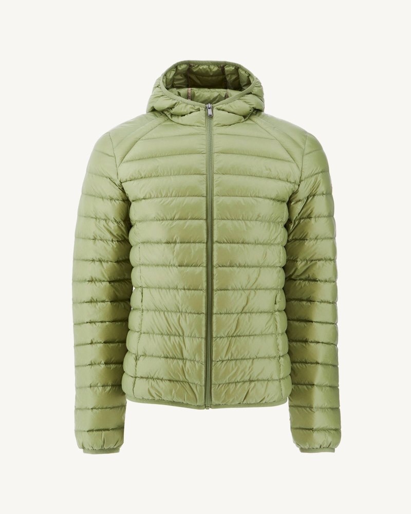 JOTT Nico Lightweight Hooded Muške Pufer Jakne Svijetlo Kaki Boja | MYL-9673