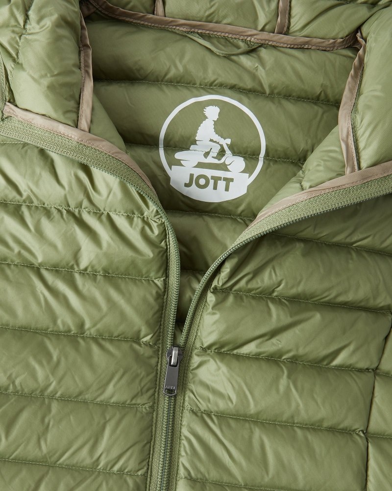 JOTT Nico Lightweight Hooded Muške Pufer Jakne Svijetlo Kaki Boja | MYL-9673