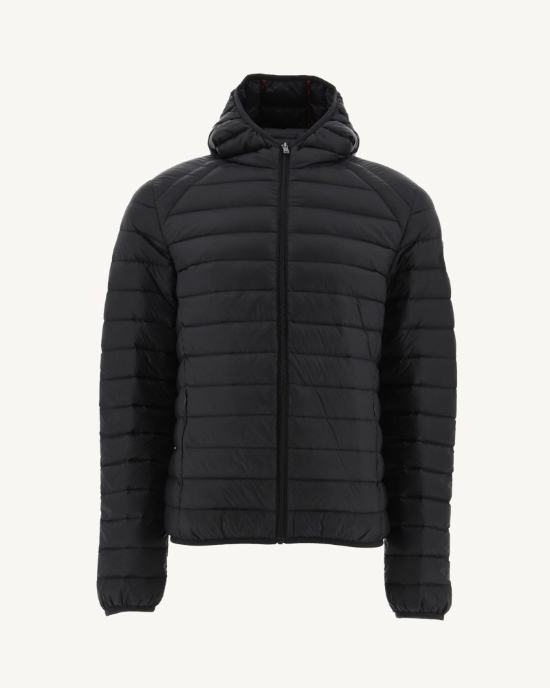 JOTT Nico Lightweight Hooded Muške Pufer Jakne Crne | ANH-9612