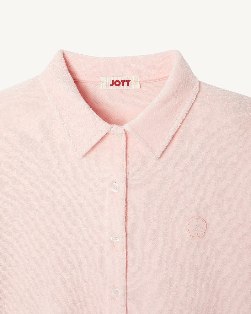 JOTT Nova Short Terrycloth Ženske Košulje Svijetlo Roze | MGY-4392