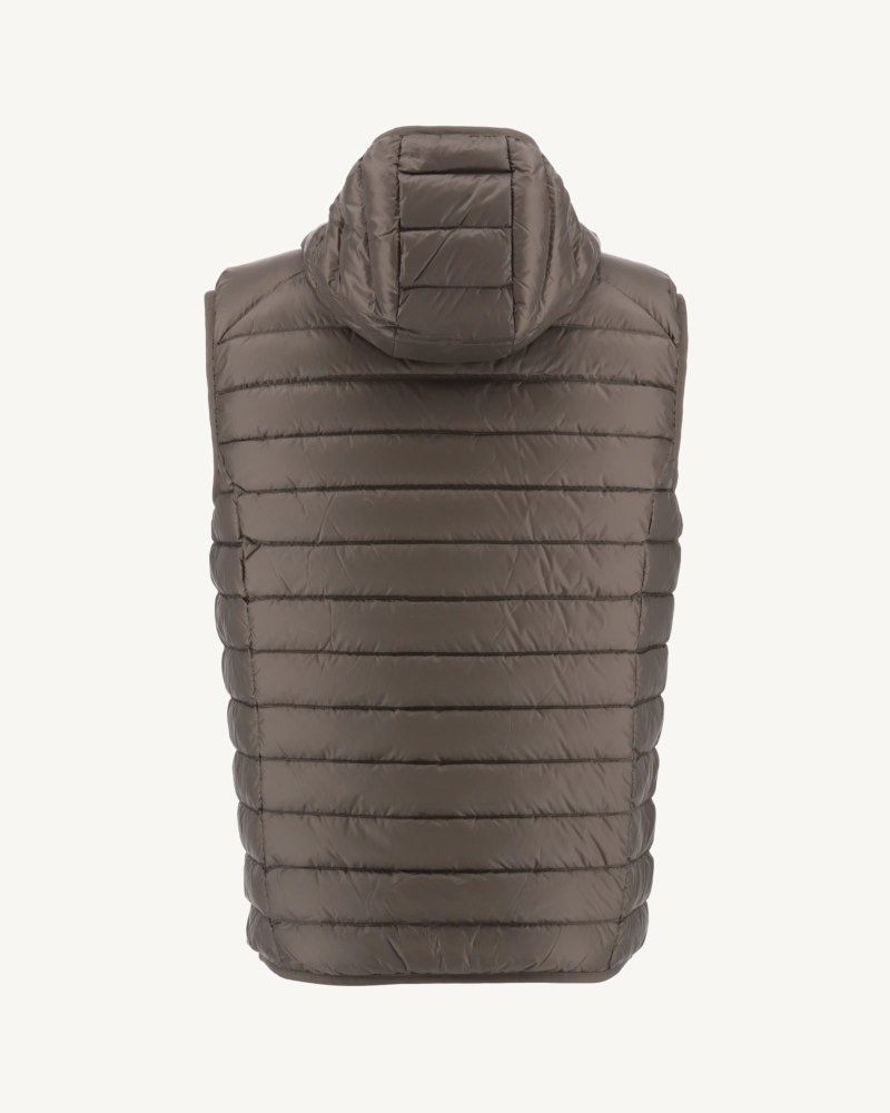 JOTT Pat Hooded Sleeveless Muške Podstavljene Jakne Sive Smeđe | RYI-2743