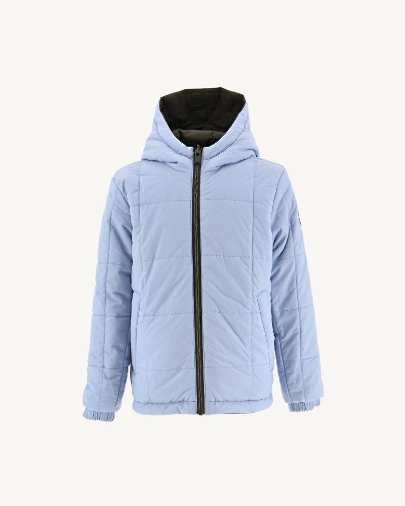 JOTT Ross Reversible Ultralight Hooded Dječje Donje Jakne Maslinasto Zelene Svijetlo Plave | WPL-1220