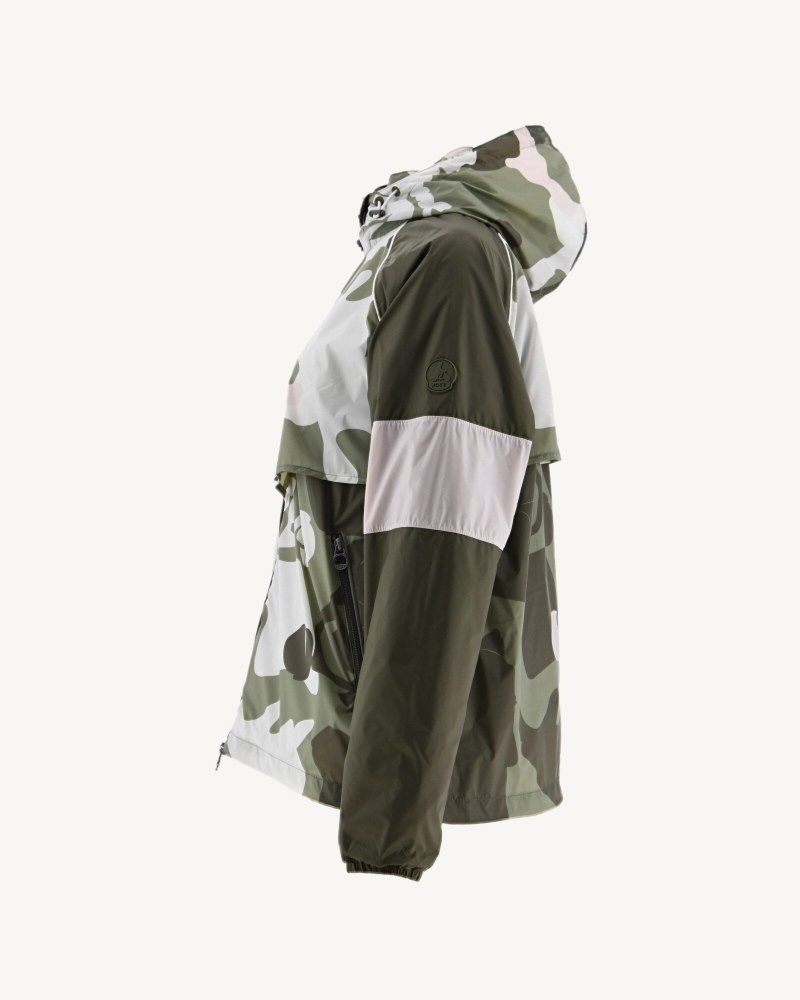 JOTT Scirocco Hooded Ženske Vjetrovka Svijetlo Kaki Boja Maskirne | LBX-7862