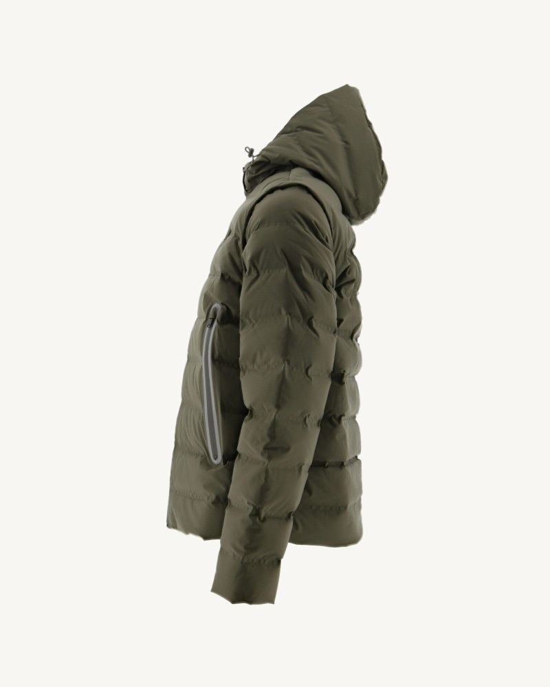 JOTT Ulaan 4-in-1 Hooded Muške Pufer Jakne Maslinasto Zelene | AQD-8618